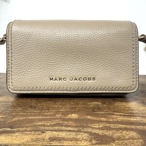 Marc Jacobs Tan Pebbled Leather Small Women's Crossbody Bag Gold Hardware